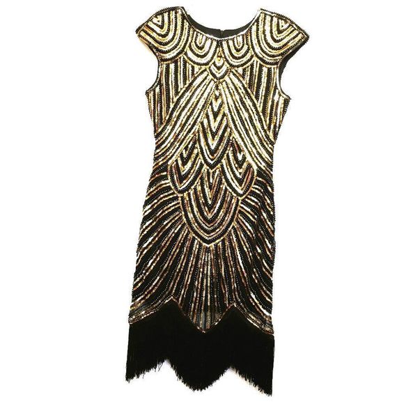 Roaring 20’s Style Showgirl Sequin Party Dress - Picture 4 of 13